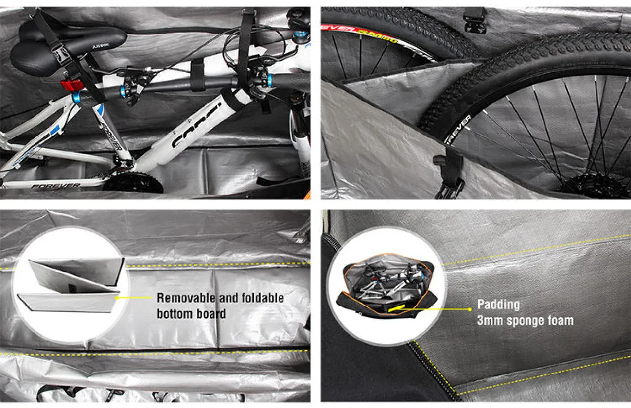 SPORTACE Bike Plane Bag Portable Soft Shell Travel Case Mountain Hybrid BMX Road Bike -Black