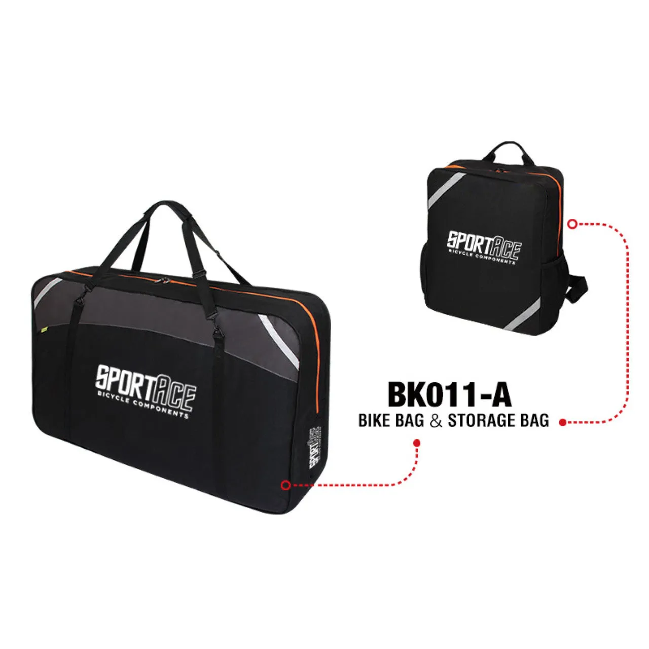 SPORTACE Bike Plane Bag Portable Soft Shell Travel Case Mountain Hybrid BMX Road Bike -Black