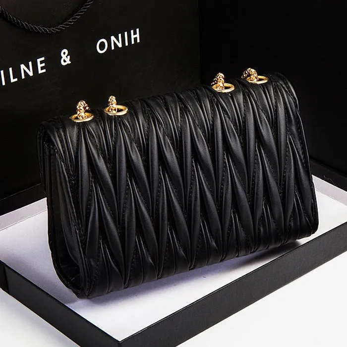 Square Buckle Pleated Square Bag
