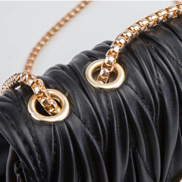 Square Buckle Pleated Square Bag