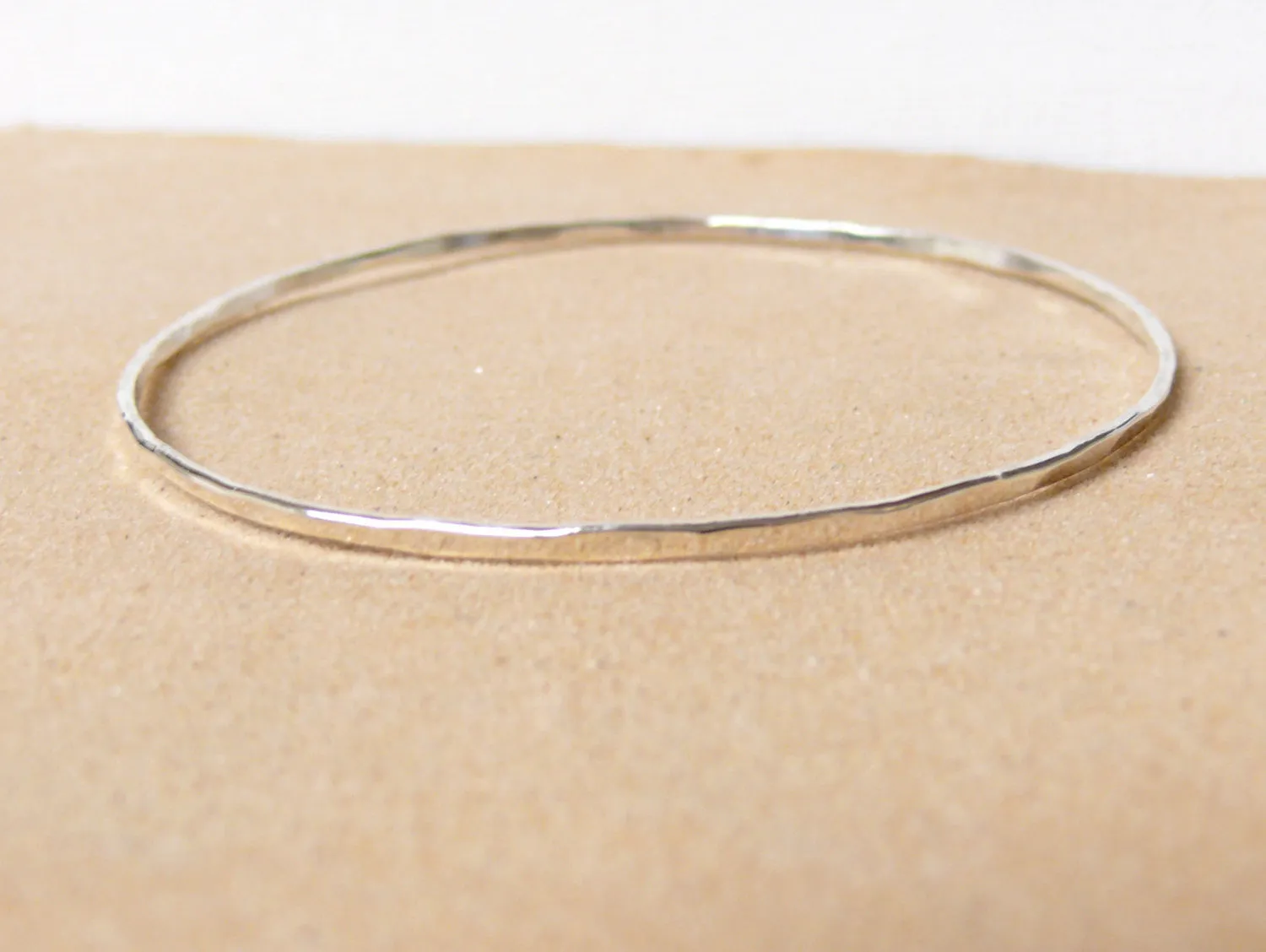 Sterling Silver Hammered Bangle Bracelet