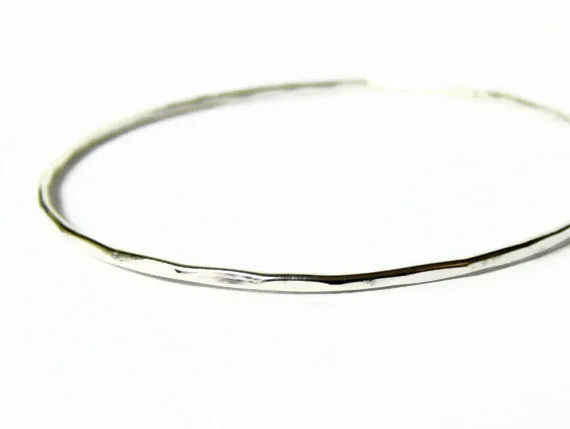Sterling Silver Hammered Bangle Bracelet