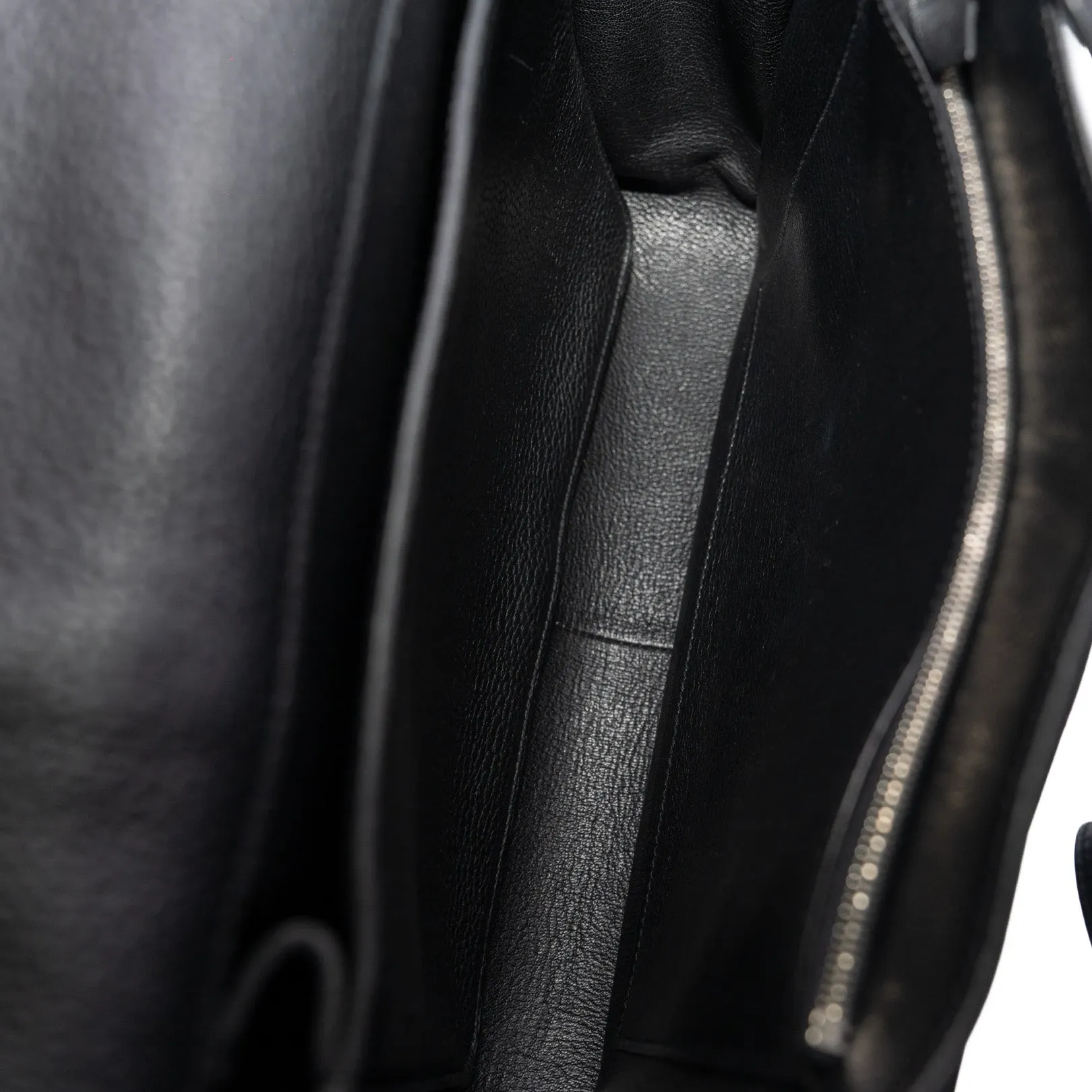 Steve Caporal Taurillon Clemence Messenger Bag Black PHW P Stamp