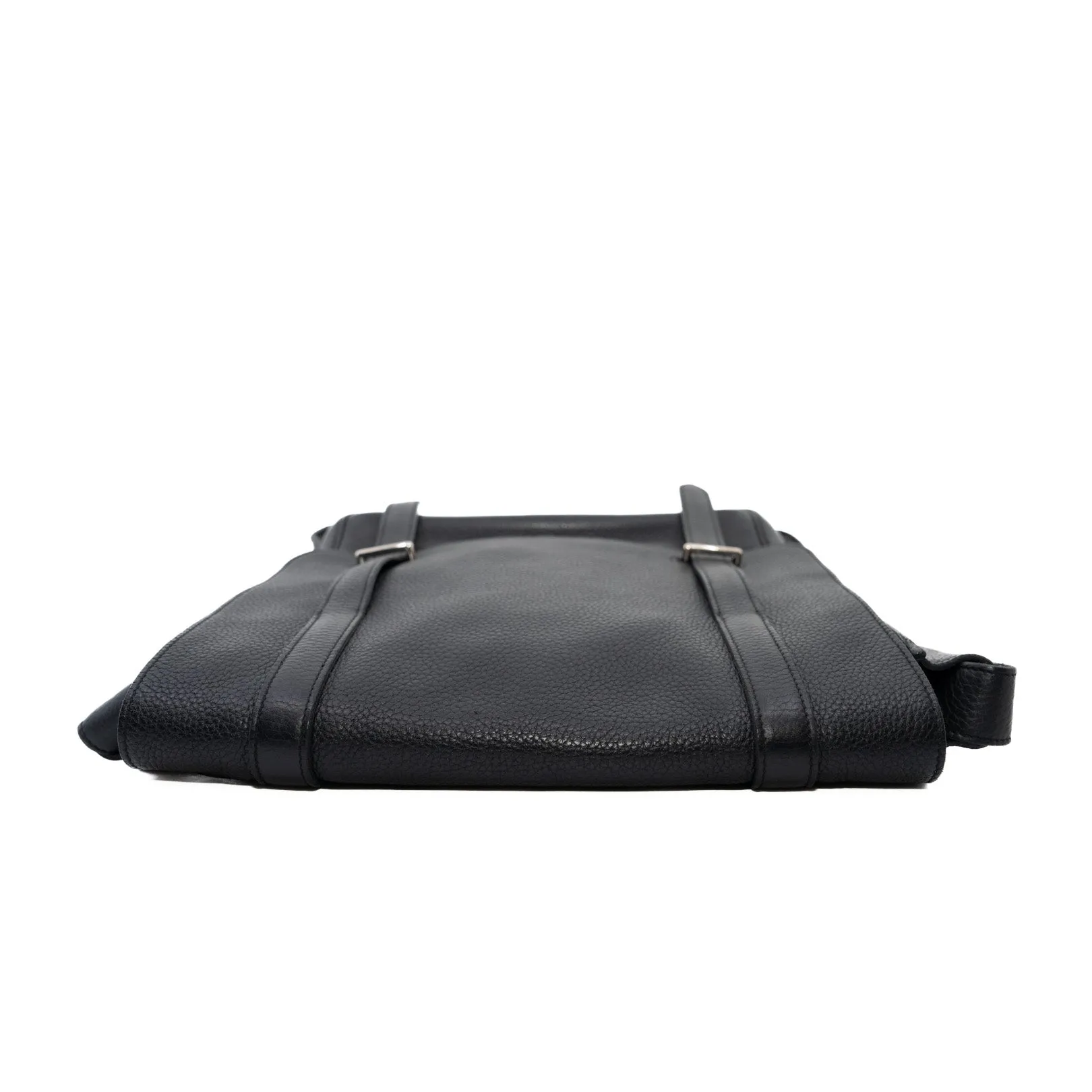 Steve Caporal Taurillon Clemence Messenger Bag Black PHW P Stamp