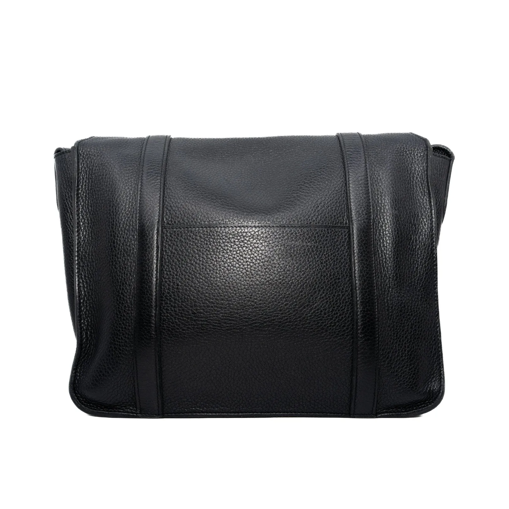 Steve Caporal Taurillon Clemence Messenger Bag Black PHW P Stamp