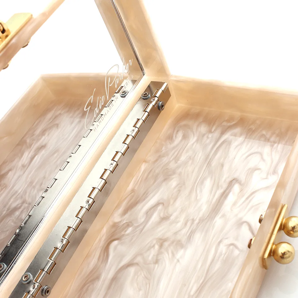 Striped Jean Miniaudiere Clutch