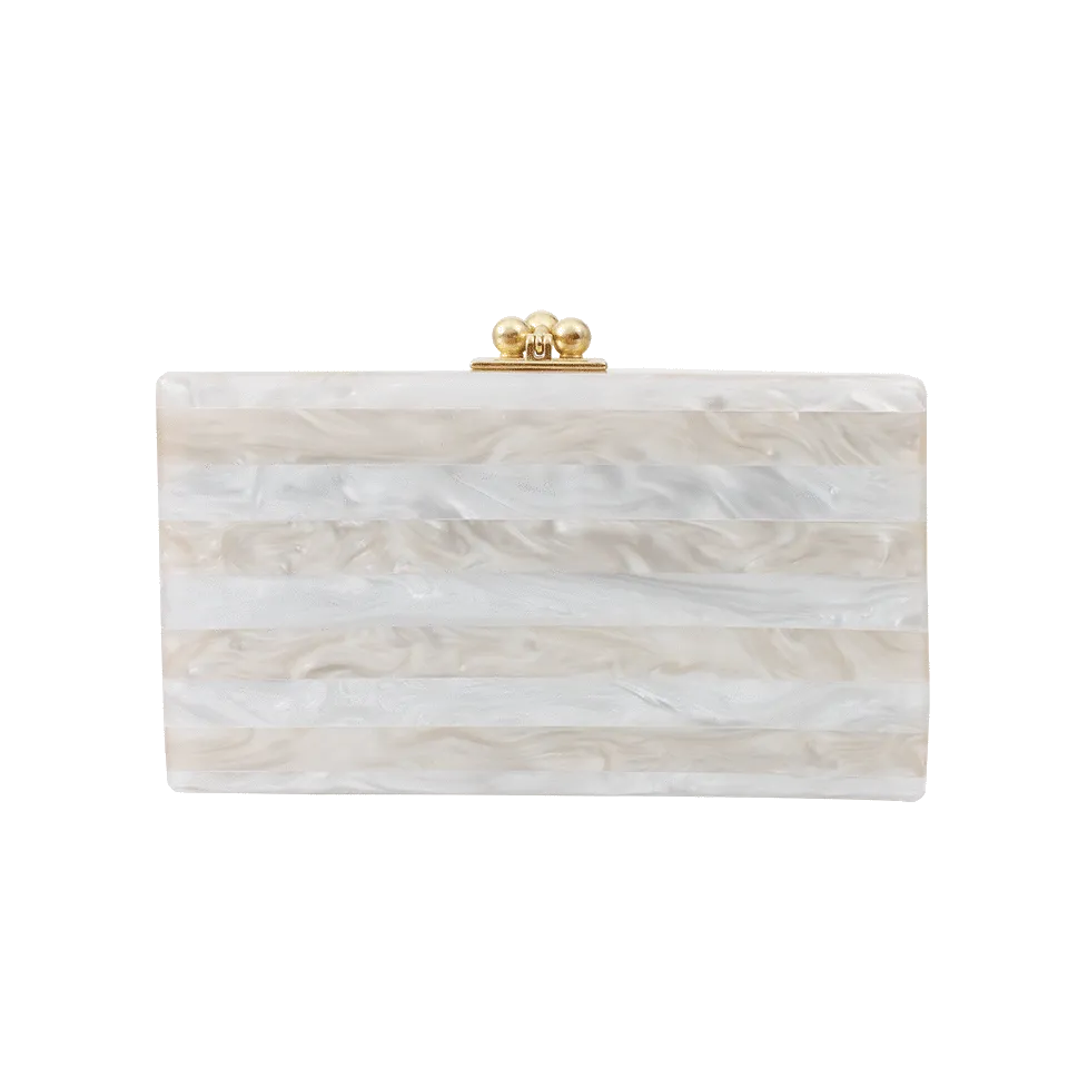 Striped Jean Miniaudiere Clutch