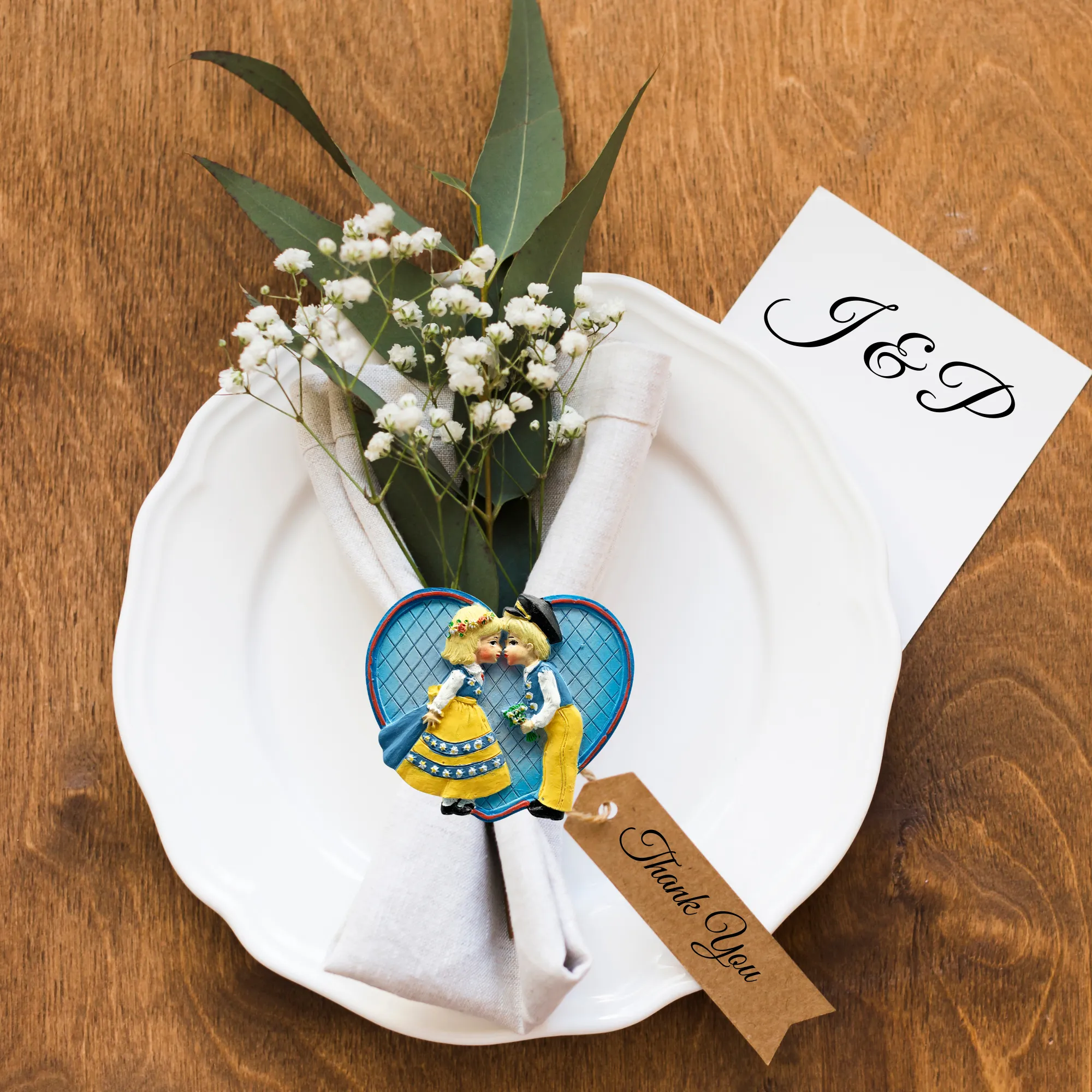 Swedish Kissing Couple Party Favor Kitchen Magnet