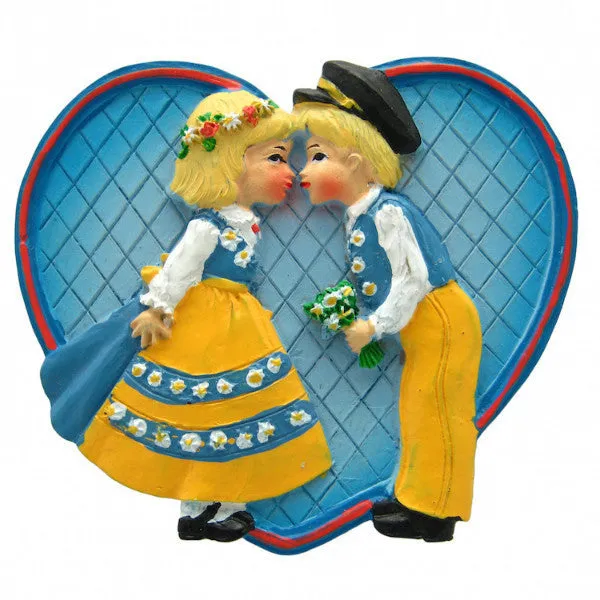 Swedish Kissing Couple Party Favor Kitchen Magnet