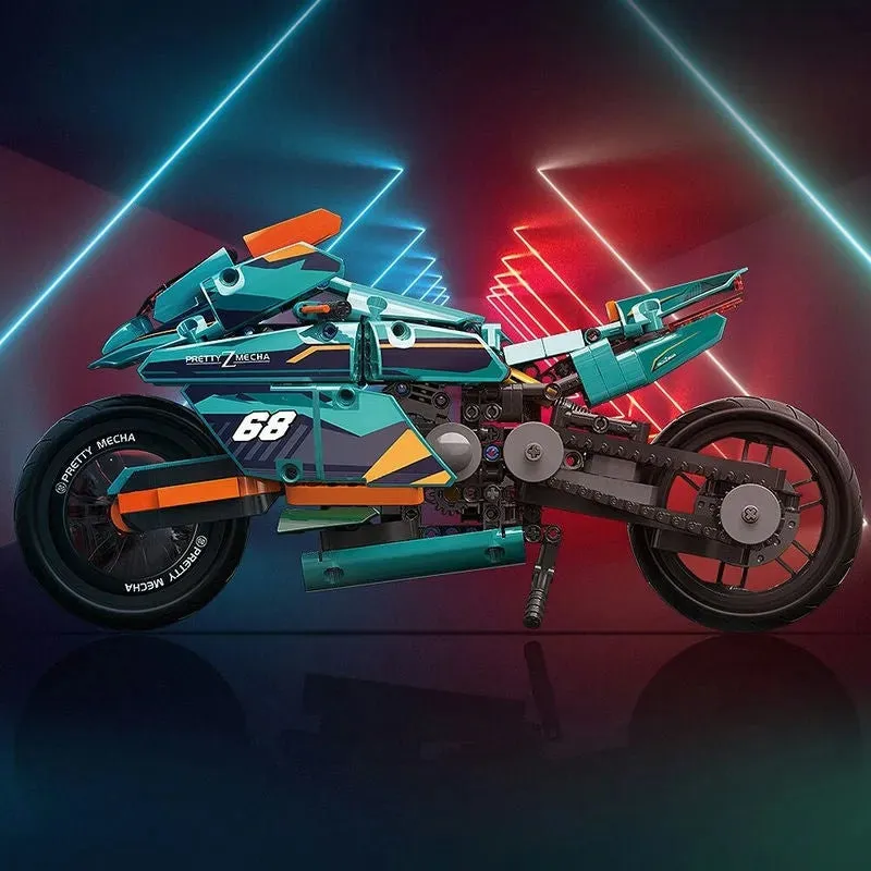 Tech MOC Cyberpunk Concept Motorcycle Bricks Toys