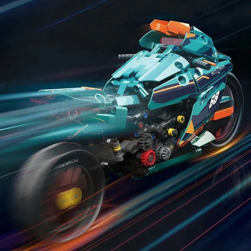 Tech MOC Cyberpunk Concept Motorcycle Bricks Toys