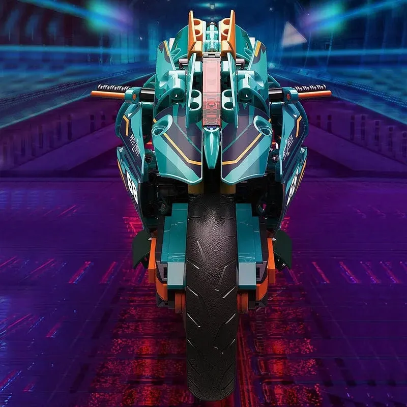 Tech MOC Cyberpunk Concept Motorcycle Bricks Toys
