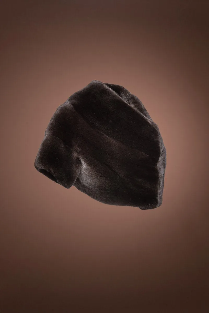 Triangle Shaped Black Mink Fur Shrug