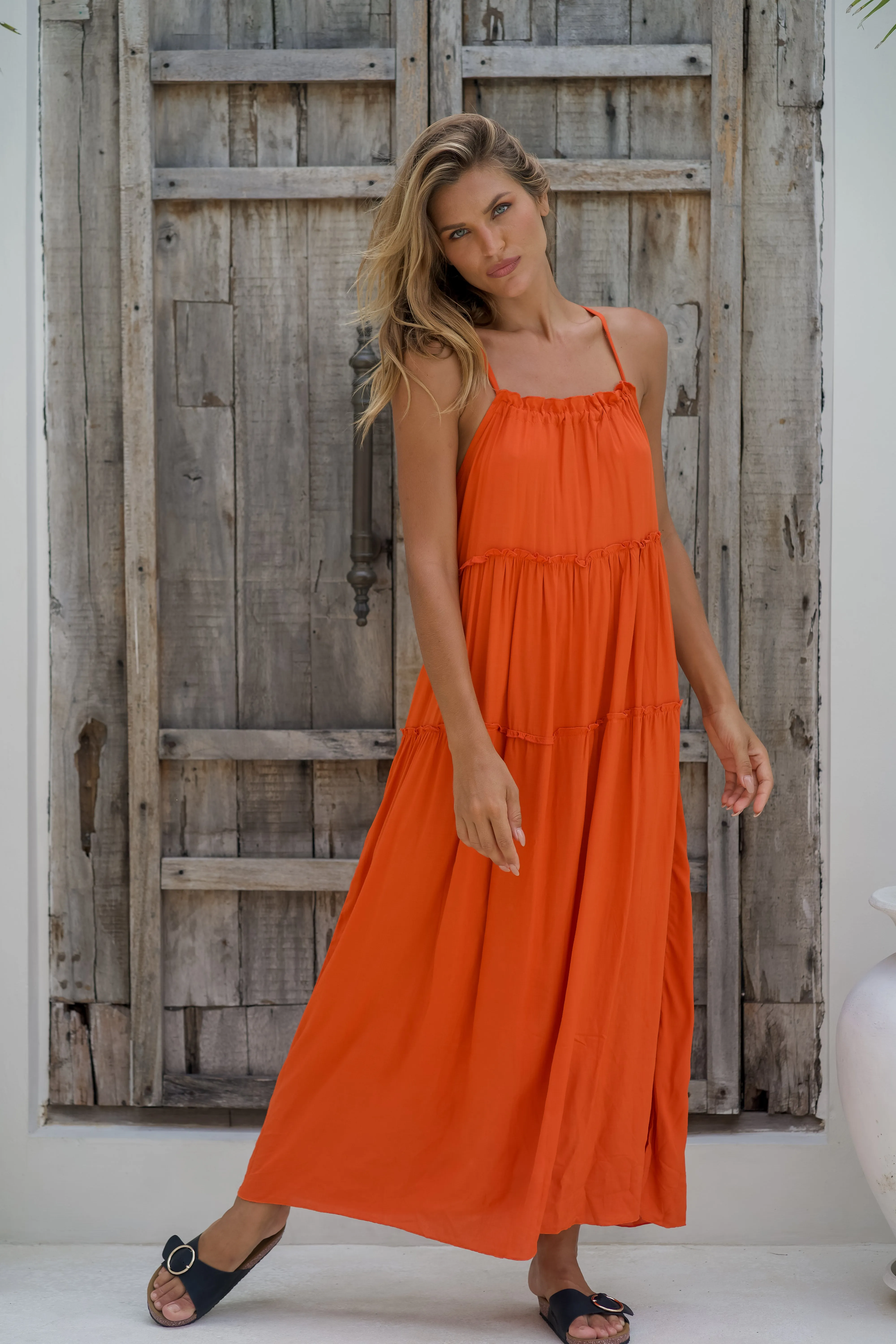 VGLD226 - BEACHCLUB MAXI DRESS - BURNT ORANGE