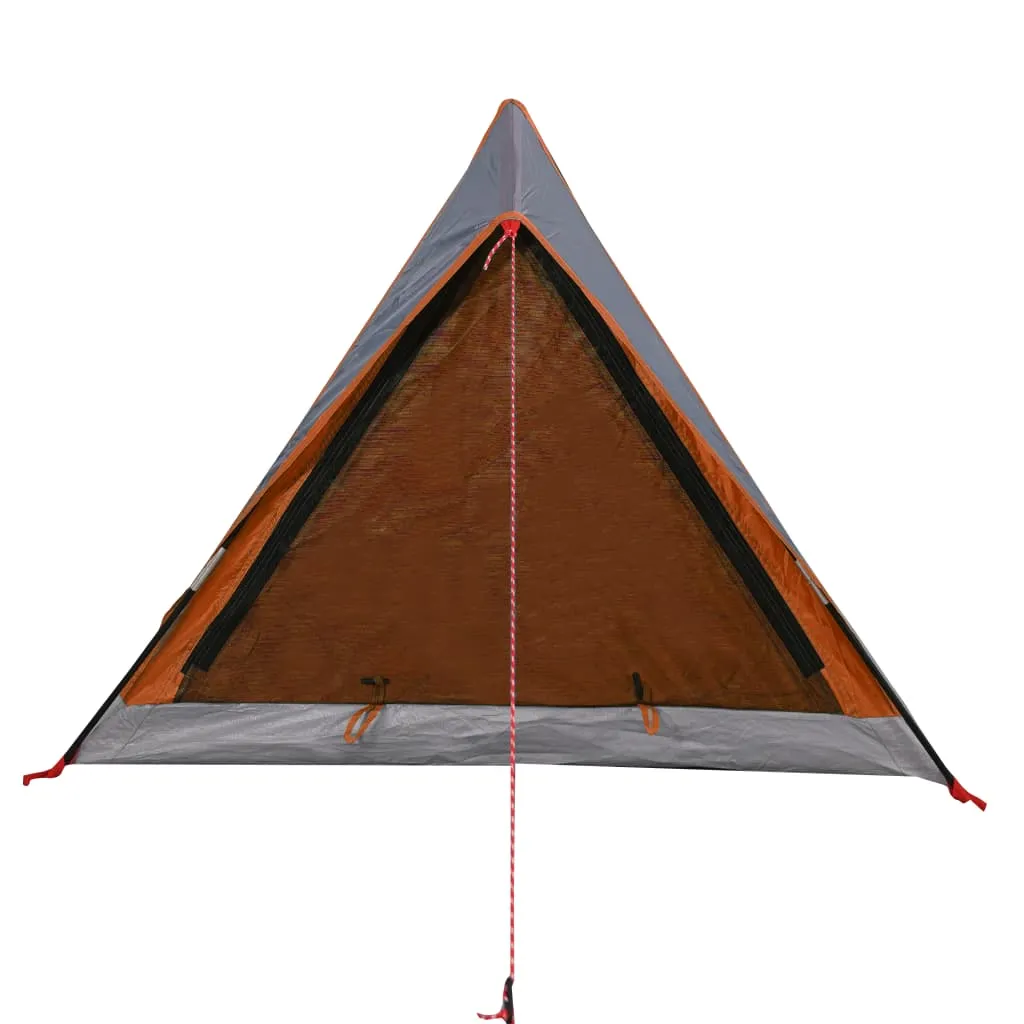 vidaXL Camping Tent 2-Person Grey and Orange Waterproof