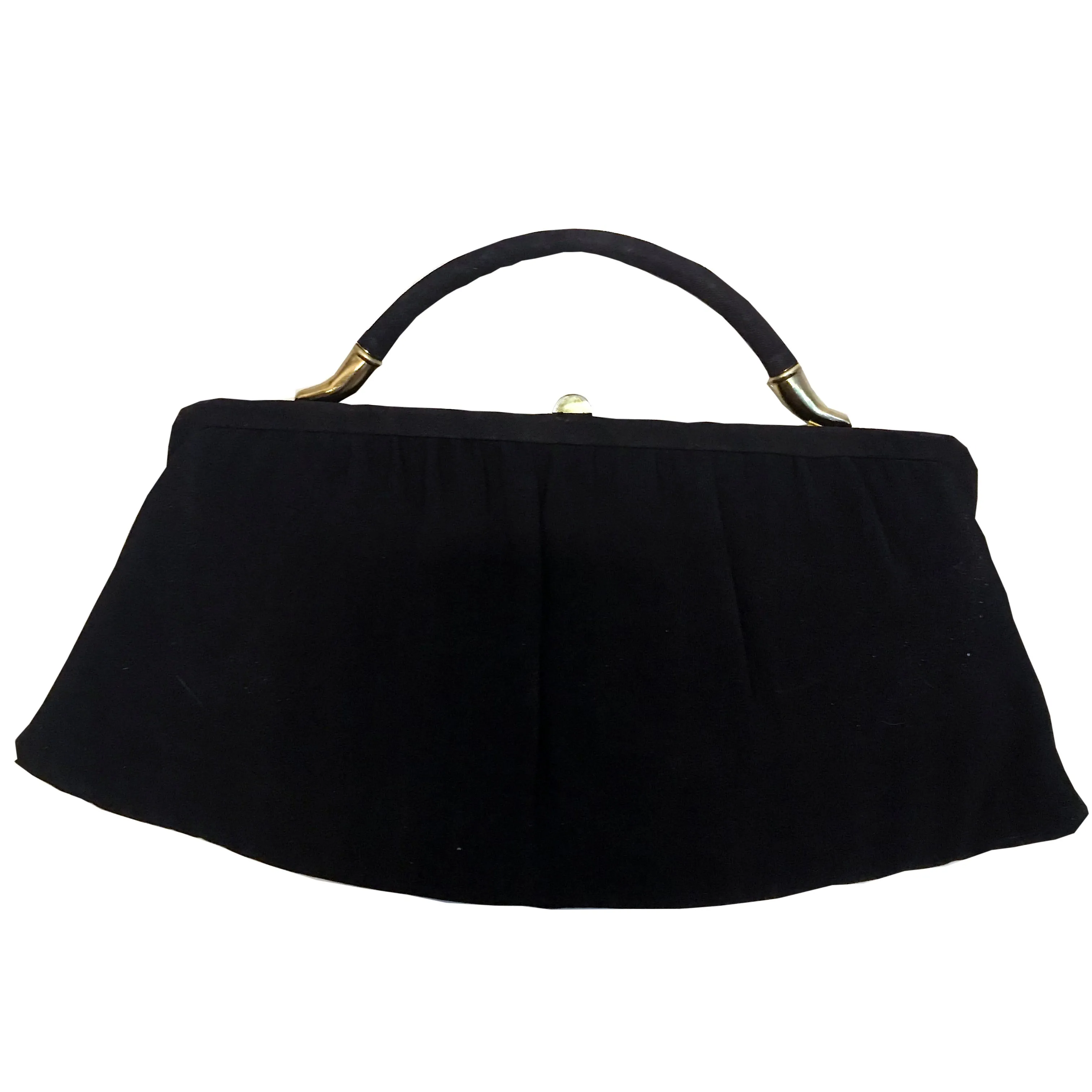 Vintage 1950s Black Evening Clutch Bag With Coin Purse