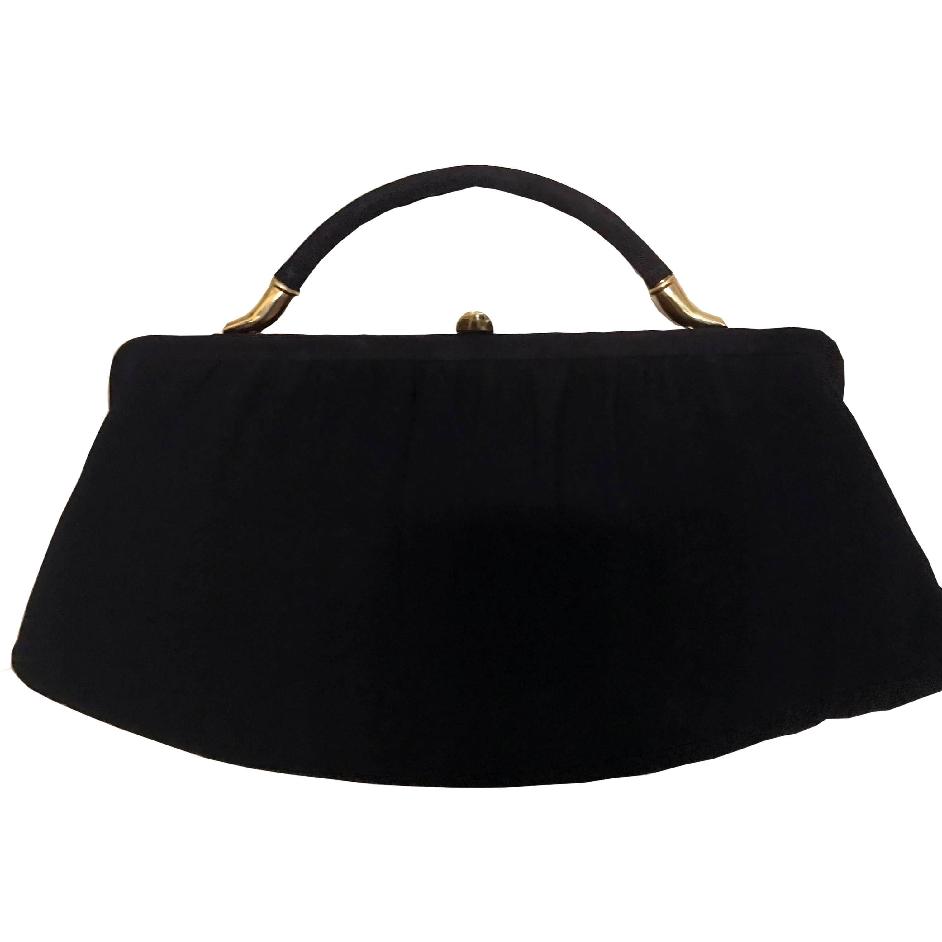 Vintage 1950s Black Evening Clutch Bag With Coin Purse