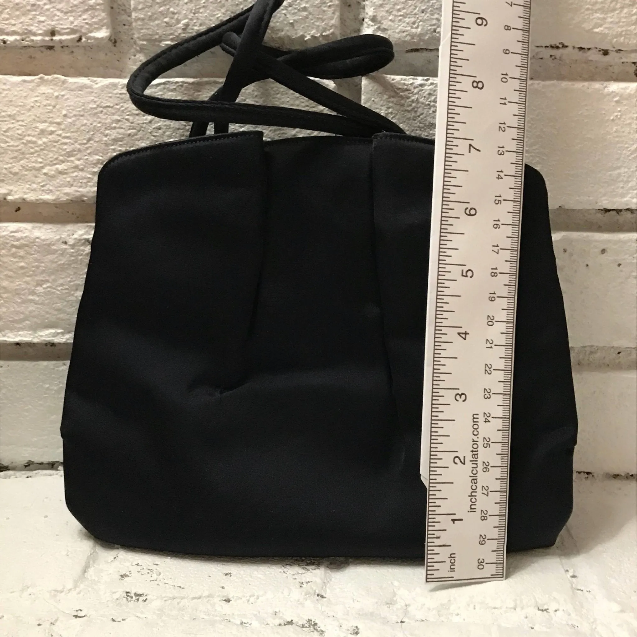 Vintage Black Satin Clutch. Coblentz Evening Bag. Saks Fifth Avenue Purse. Circa 1950 Bag.