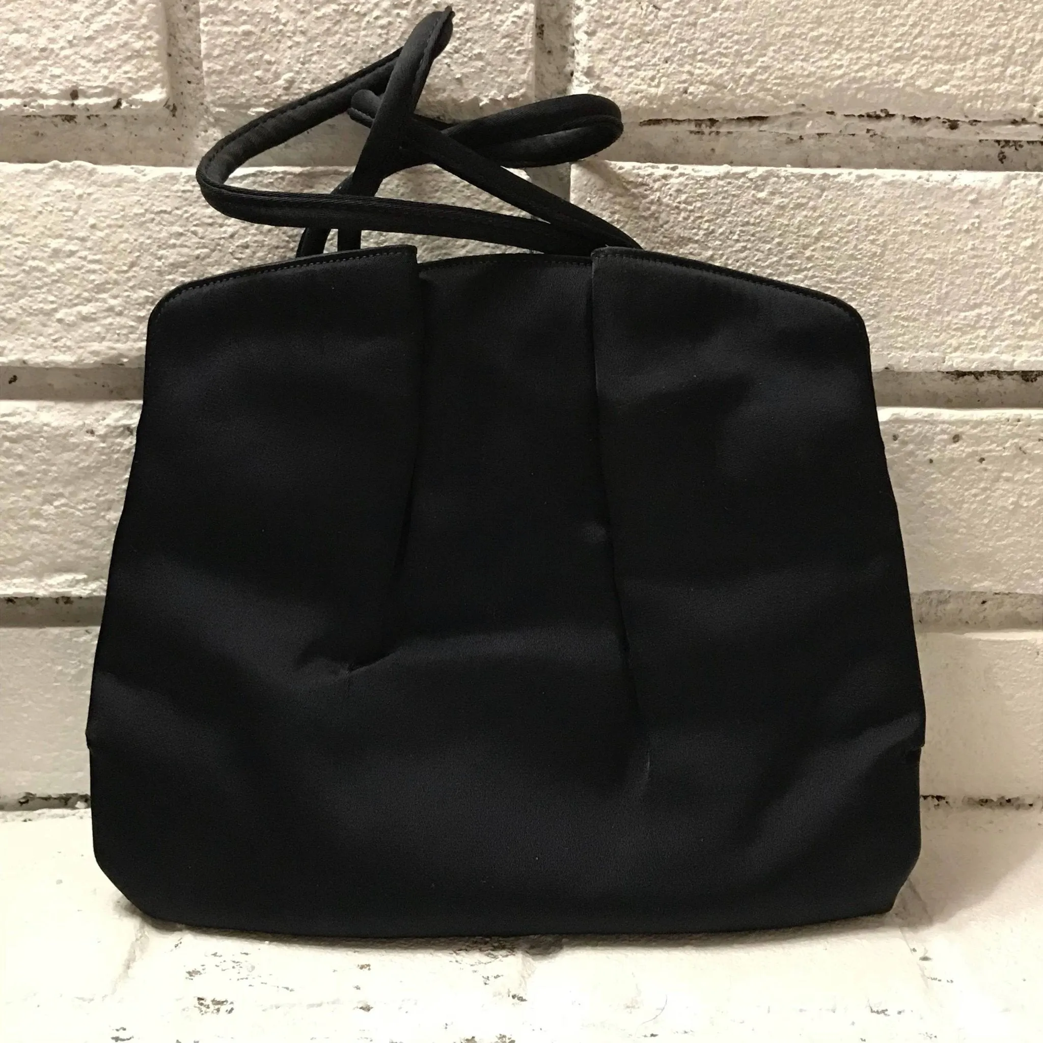 Vintage Black Satin Clutch. Coblentz Evening Bag. Saks Fifth Avenue Purse. Circa 1950 Bag.
