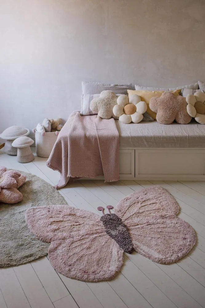 WASHABLE ANIMAL COTTON RUG BABY BUTTERFLY