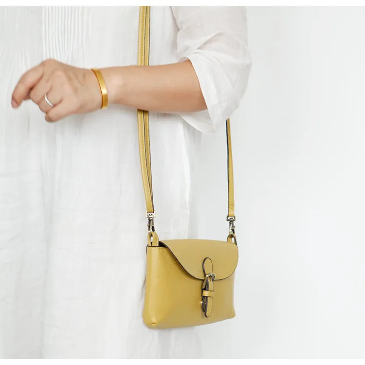 Womens Brown Leather Flap Crossbody Bag Purse Ladies Shoulder Bag