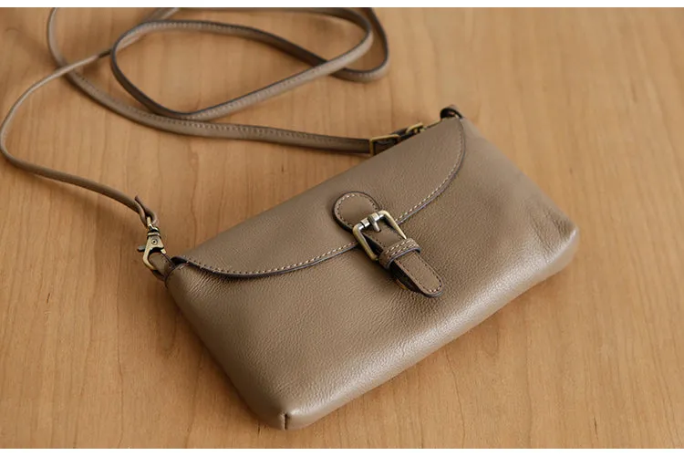 Womens Brown Leather Flap Crossbody Bag Purse Ladies Shoulder Bag
