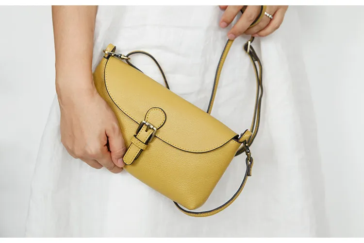 Womens Brown Leather Flap Crossbody Bag Purse Ladies Shoulder Bag