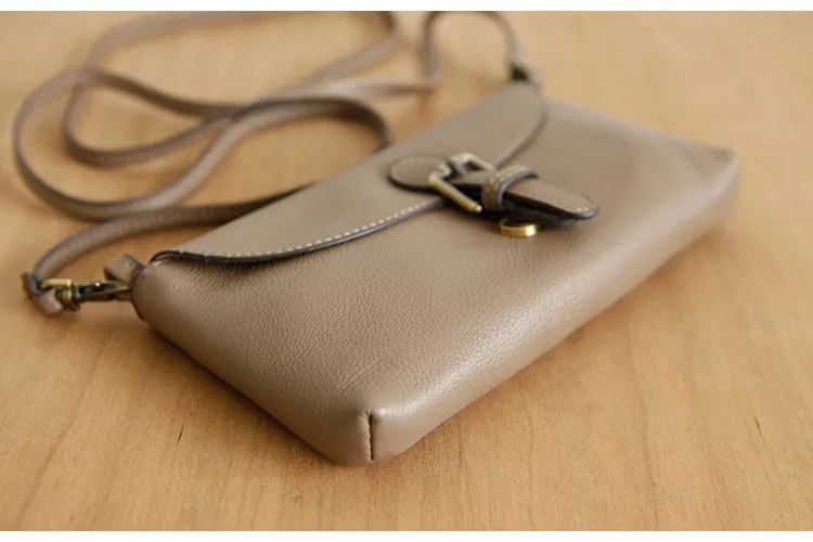 Womens Brown Leather Flap Crossbody Bag Purse Ladies Shoulder Bag