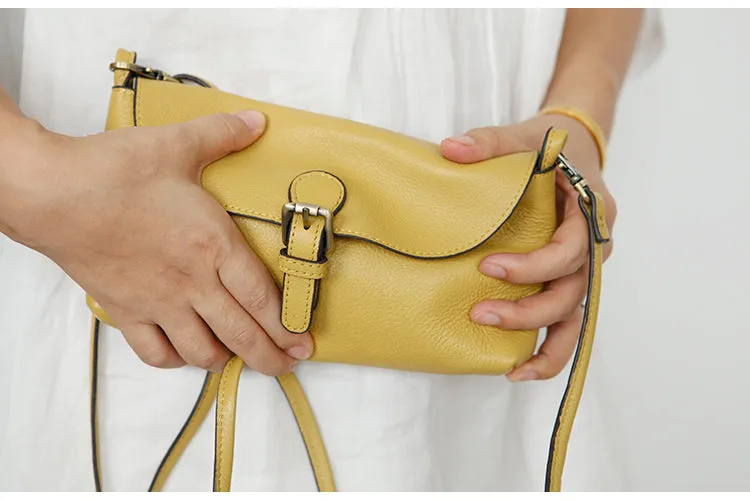 Womens Brown Leather Flap Crossbody Bag Purse Ladies Shoulder Bag