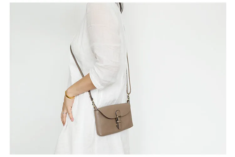 Womens Brown Leather Flap Crossbody Bag Purse Ladies Shoulder Bag