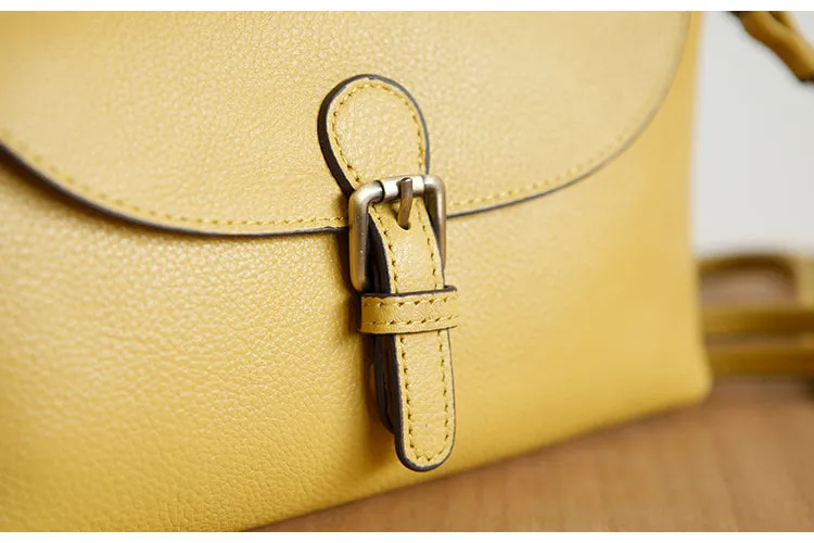 Womens Brown Leather Flap Crossbody Bag Purse Ladies Shoulder Bag