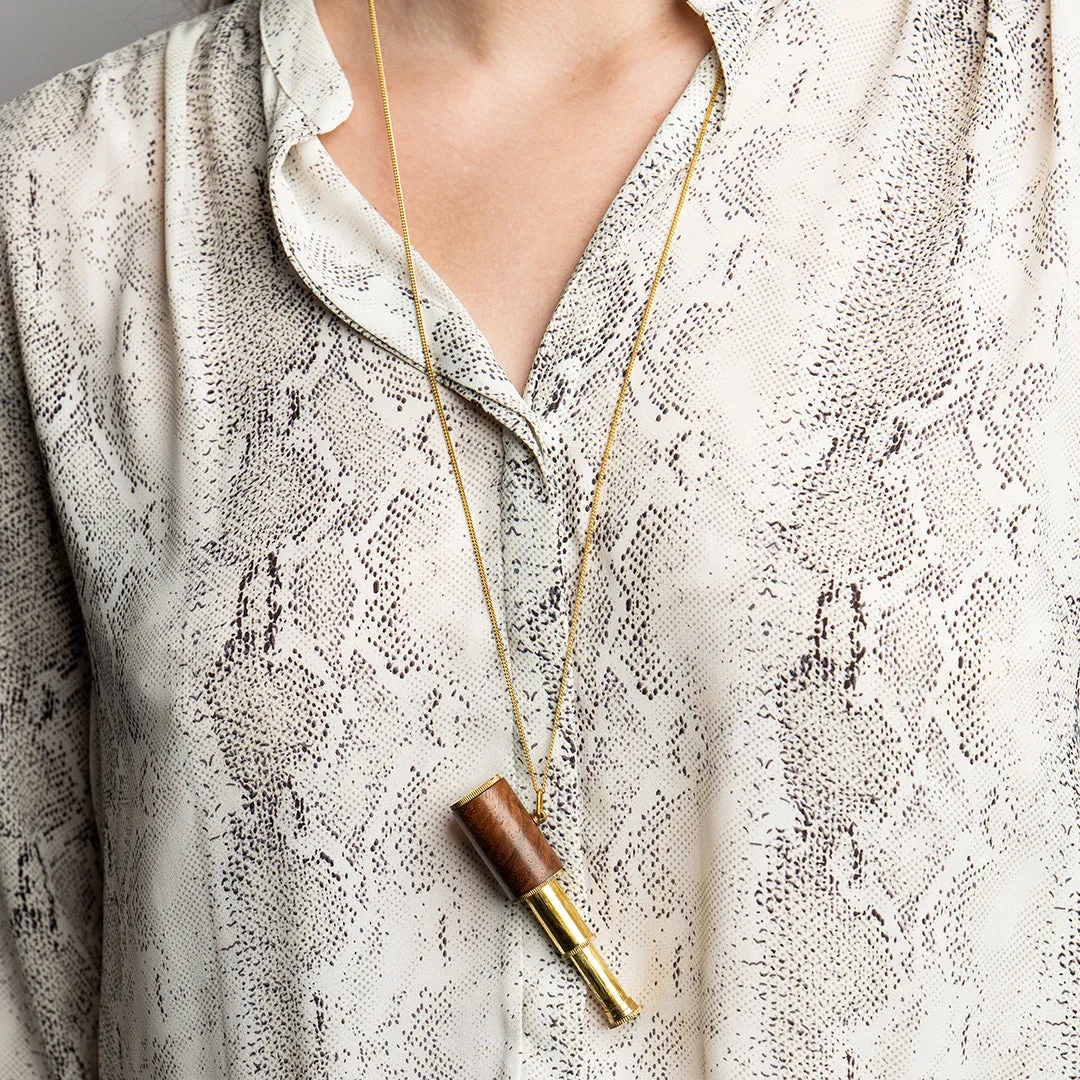 WOOD TELESCOPE NECKLACE