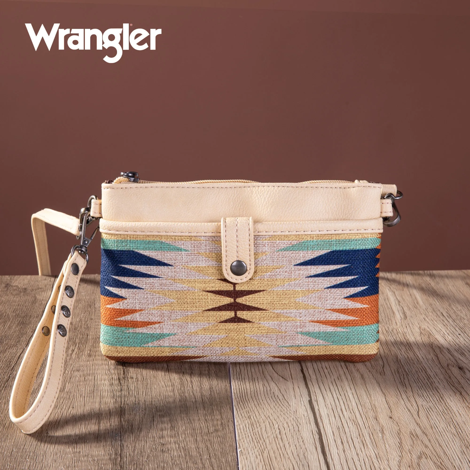 Wrangler Aztec Print Crossbody Clutch