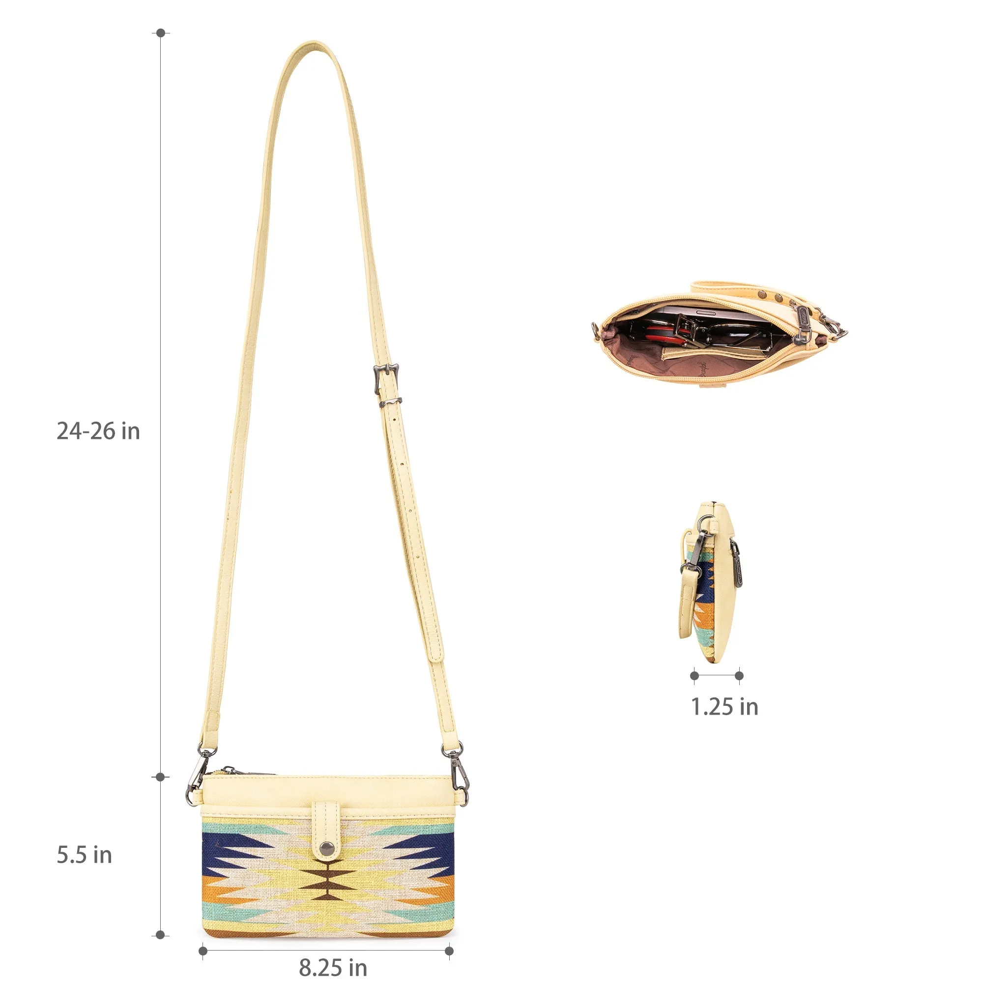 Wrangler Aztec Print Crossbody Clutch