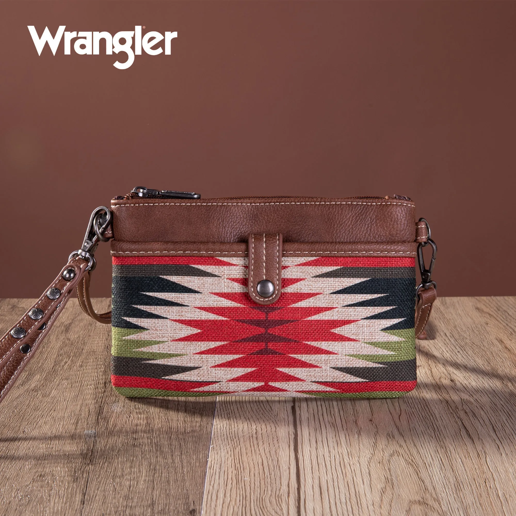 Wrangler Aztec Print Crossbody Clutch