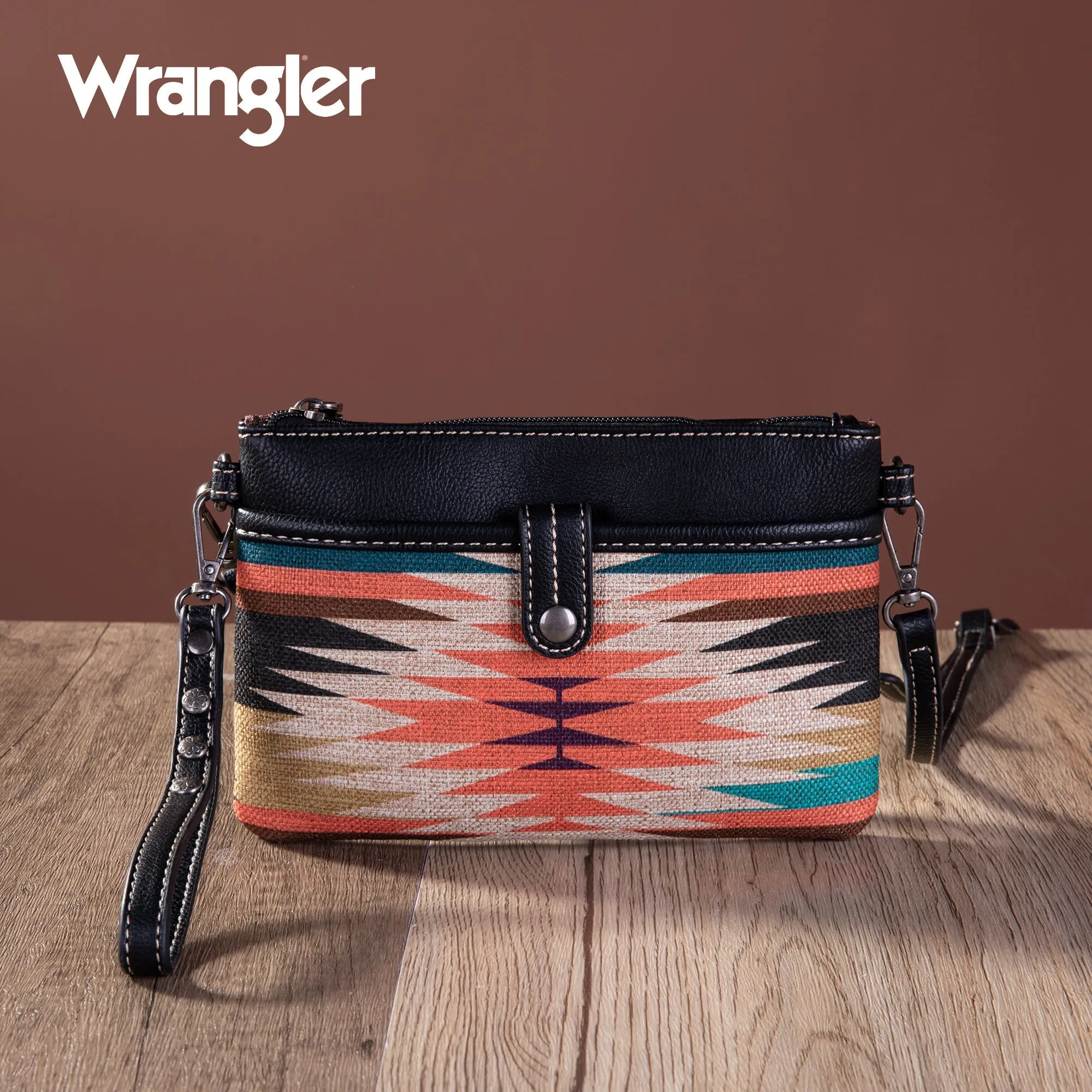 Wrangler Aztec Print Crossbody Clutch
