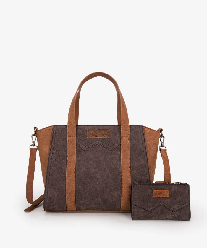 Wrangler Color Block Western Tote Carry Bag Set