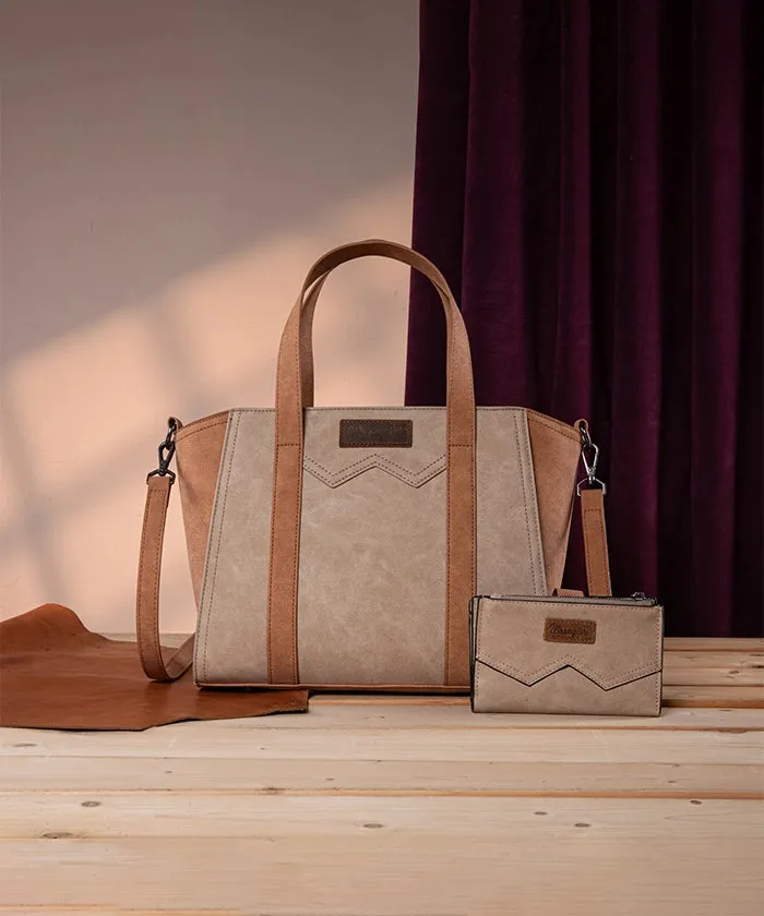 Wrangler Color Block Western Tote Carry Bag Set