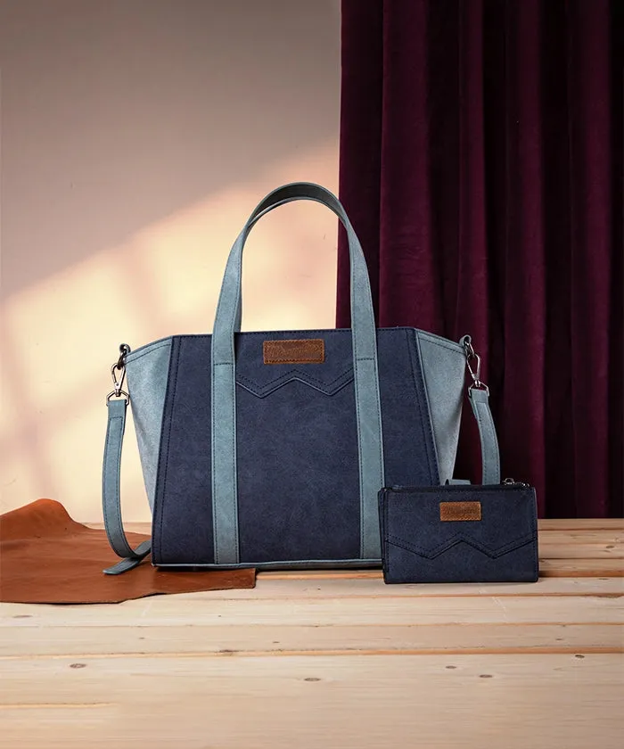 Wrangler Color Block Western Tote Carry Bag Set