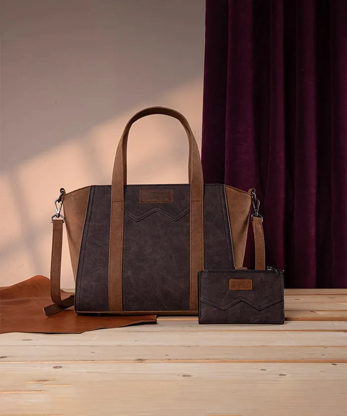 Wrangler Color Block Western Tote Carry Bag Set
