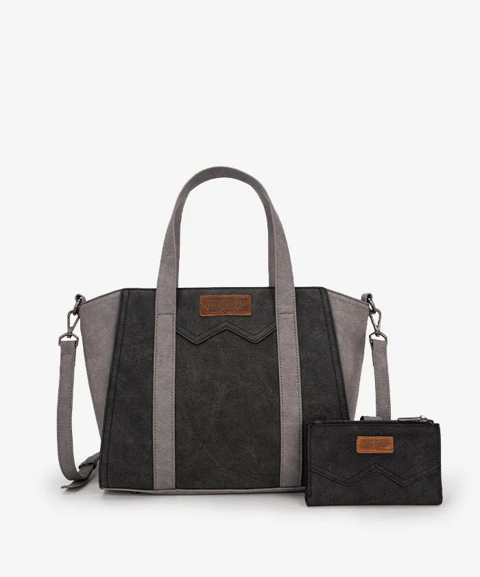 Wrangler Color Block Western Tote Carry Bag Set