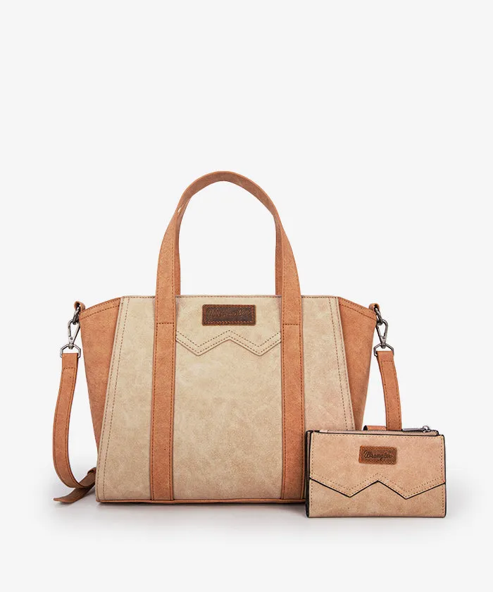 Wrangler Color Block Western Tote Carry Bag Set