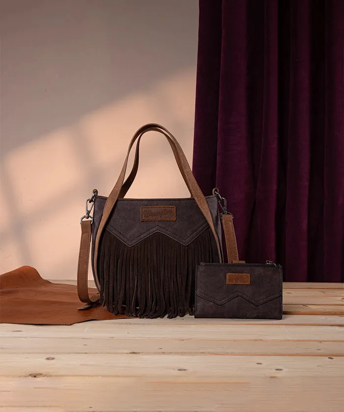 Wrangler Fringe Western Tote Bag Set