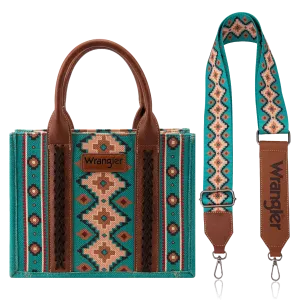 Wrangler Ladies Southwestern Small Turquoise Crossbody Tote Bag WG2203-8120STQ